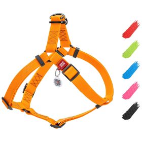 Orange Waterproof Dog Harness Adjustable for Small Dogs Heavy Duty Harness with Durable Metal Clasp S Size 16-22 inch