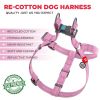 Pink Re Cotton Dog Harness Eco Friendly Small Size 17-22 inch Dog Harness for Small Medium Dogs Reflective Dog Harness with Adjustable Size