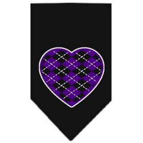 Argyle Heart Purple Screen Print Bandana