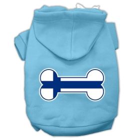 Bone Shaped Finland Flag Screen Print Pet Hoodies