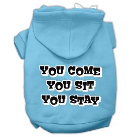 You Come, You Sit, You Stay Screen Print Pet Hoodies