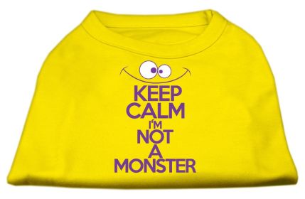 Keep Calm Screen Print Dog Shirt (Option: Yellow Med)