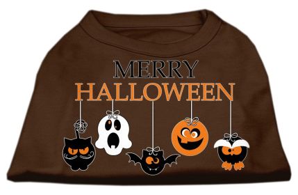 Merry Halloween Screen Print Dog Shirt (Option: Brown Med)