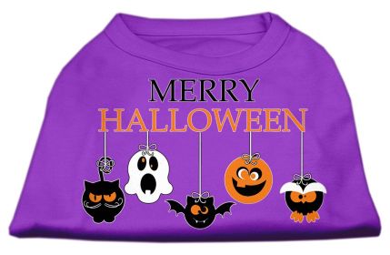 Merry Halloween Screen Print Dog Shirt (Option: Purple Med)