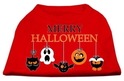 Merry Halloween Screen Print Dog Shirt (Option: Red Lg)