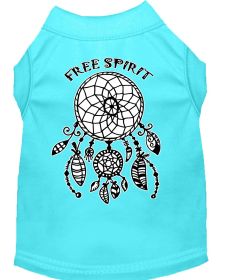 Free Spirit Screen Print Dog Shirt (Option: Aqua Sm)