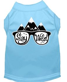 Stay Wild Screen Print Dog Shirt (Option: Baby Blue Med)