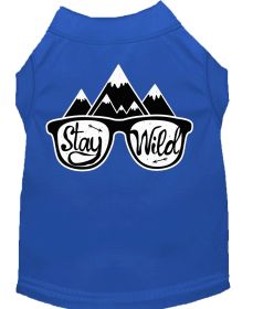 Stay Wild Screen Print Dog Shirt (Option: Blue Med)