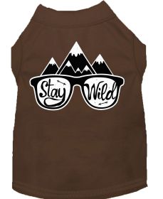 Stay Wild Screen Print Dog Shirt (Option: Brown Med)