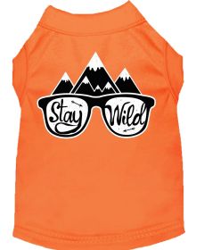 Stay Wild Screen Print Dog Shirt (Option: Orange Med)