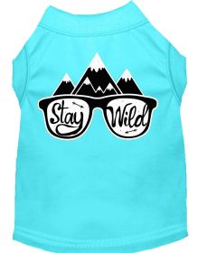 Stay Wild Screen Print Dog Shirt (Option: Aqua XL)