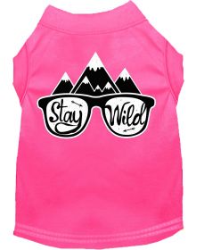 Stay Wild Screen Print Dog Shirt (Option: Bright Pink Sm)