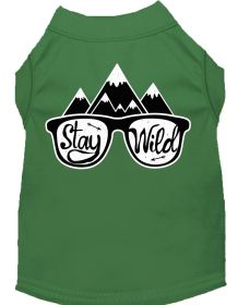 Stay Wild Screen Print Dog Shirt (Option: Green Sm)