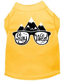 Stay Wild Screen Print Dog Shirt (Option: Yellow Med)