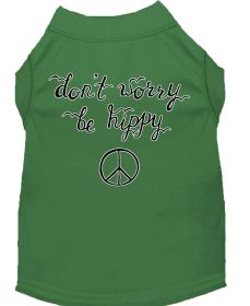 Be Hippy Screen Print Dog Shirt (Option: Green Med)