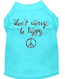 Be Hippy Screen Print Dog Shirt (Option: Aqua XL)