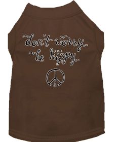 Be Hippy Screen Print Dog Shirt (Option: Brown Sm)