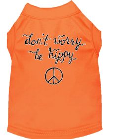 Be Hippy Screen Print Dog Shirt (Option: Orange Sm)