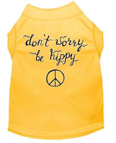 Be Hippy Screen Print Dog Shirt (Option: Yellow Sm)