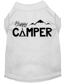 Happy Camper Screen Print Dog Shirt (Option: White Sm)