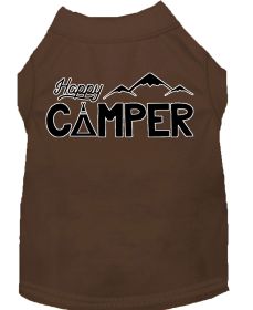 Happy Camper Screen Print Dog Shirt (Option: Brown Lg)