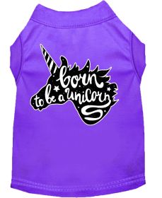 Born to be a Unicorn Screen Print Dog Shirt (Option: Purple Med)