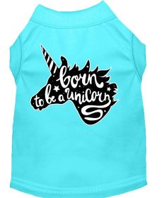 Born to be a Unicorn Screen Print Dog Shirt (Option: Aqua XL)