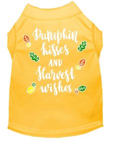 Pumpkin Kisses Screen Print Dog Shirt (Option: Yellow Lg)