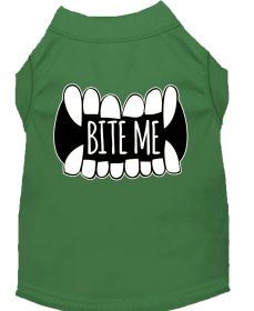 Bite Me Screen Print Dog Shirt (Option: Green Med)