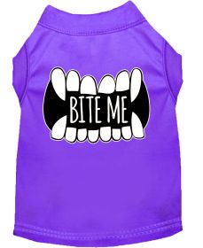 Bite Me Screen Print Dog Shirt (Option: Purple Med)