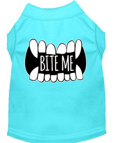 Bite Me Screen Print Dog Shirt (Option: Aqua XL)