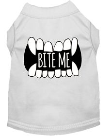 Bite Me Screen Print Dog Shirt (Option: White Sm)