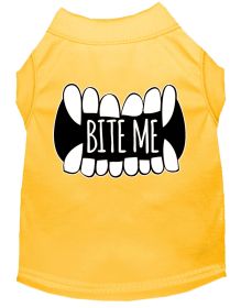 Bite Me Screen Print Dog Shirt (Option: Yellow Sm)