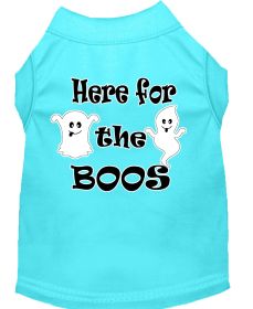 Here for the Boos Screen Print Dog Shirt (Option: Aqua Sm)