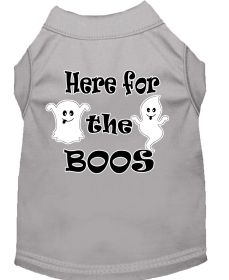 Here for the Boos Screen Print Dog Shirt (Option: Grey Sm)