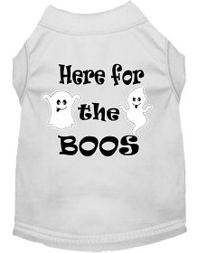 Here for the Boos Screen Print Dog Shirt (Option: White Sm)