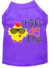 Chicks Dig Me Screen Print Dog Shirt (Option: Purple Med)