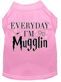 Everyday I'm Mugglin Screen Print Dog Shirt (Option: Light Pink Lg)