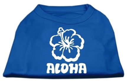 Aloha Flower Screen Print Shirt (Option: Blue Med)