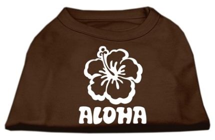 Aloha Flower Screen Print Shirt (Option: Brown Med)