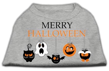 Merry Halloween Screen Print Dog Shirt (Option: Grey XXL)