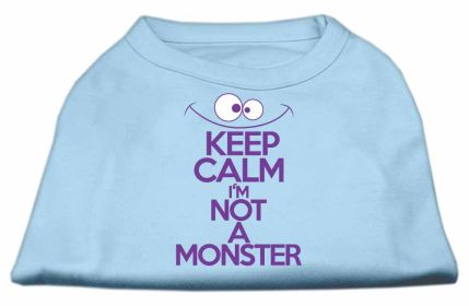 Keep Calm Screen Print Dog Shirt (Option: Baby Blue XXL)