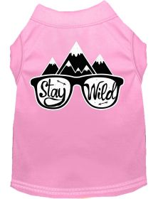 Stay Wild Screen Print Dog Shirt (Option: Light Pink XXL)