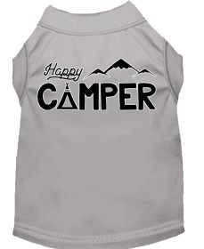 Happy Camper Screen Print Dog Shirt (Option: Grey XXL)