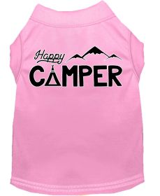 Happy Camper Screen Print Dog Shirt (Option: Light Pink XXXL)