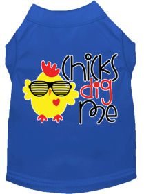 Chicks Dig Me Screen Print Dog Shirt (Option: Blue XXXL)