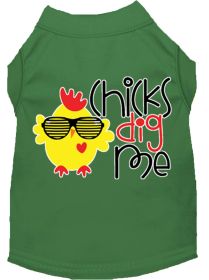 Chicks Dig Me Screen Print Dog Shirt (Option: Green XXL)