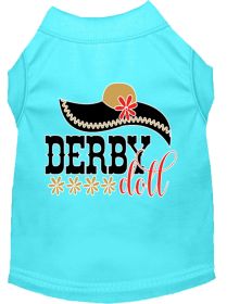 Derby Doll Screen Print Dog Shirt (Option: Aqua XXXL)