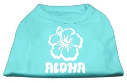 Aloha Flower Screen Print Shirt (Option: Aqua XXXL)