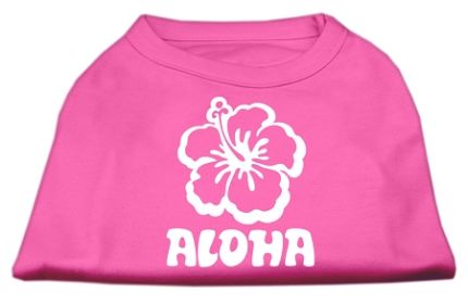 Aloha Flower Screen Print Shirt (Option: Bright Pink XXL)